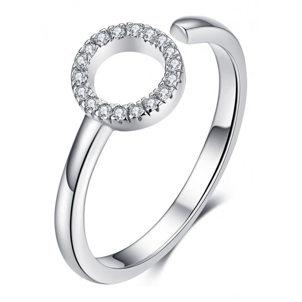 BAMOER δαχτυλίδι SCR545 με κυβική ζιρκόνια, ανοιγόμενο, ασήμι 925, ασημί BAMOER δαχτυλίδι SCR545 με κυβική ζιρκόνια, ανοιγόμενο, ασήμι 925, ασημί