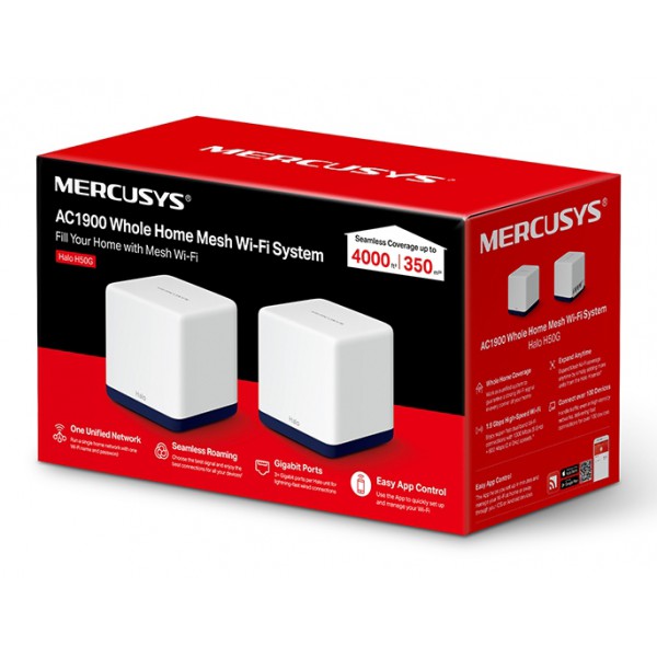 MERCUSYS Mesh Wi-Fi System Halo H50G, 1.9Gbps Dual Band, 2τμχ, Ver. 1.0 MERCUSYS Mesh Wi-Fi System Halo H50G, 1.9Gbps Dual Band, 2τμχ, Ver. 1.0