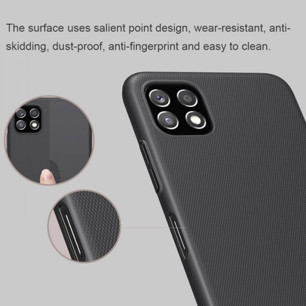 NILLKIN θήκη Super Frosted Shield για Samsung Galaxy A22 5G, μαύρη NILLKIN θήκη Super Frosted Shield για Samsung Galaxy A22 5G, μαύρη