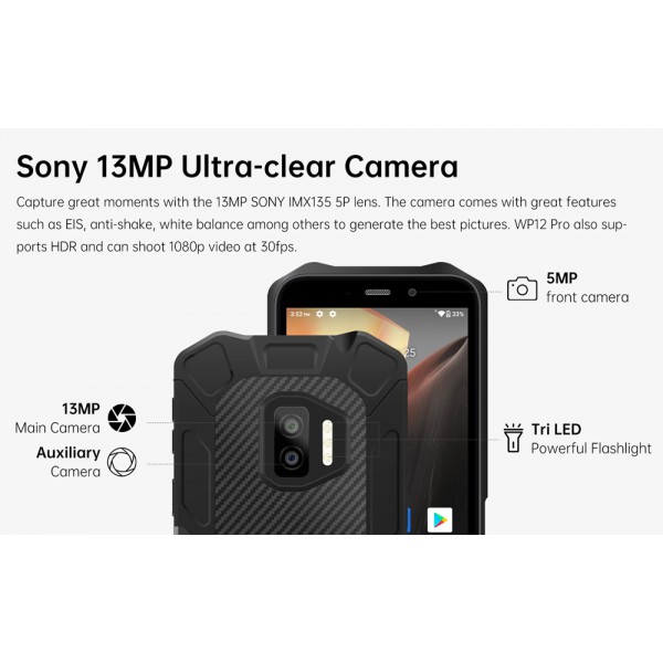 OUKITEL smartphone WP12 Pro, IP68/IP69K, 5.5" 4/64GB, Octa-core, κόκκινο