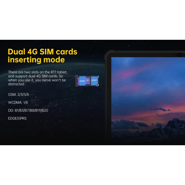 OUKITEL tablet RT1, 10.1", 4/64GB, 10000MAh, IP68/IP69K, 4G, μαύρο