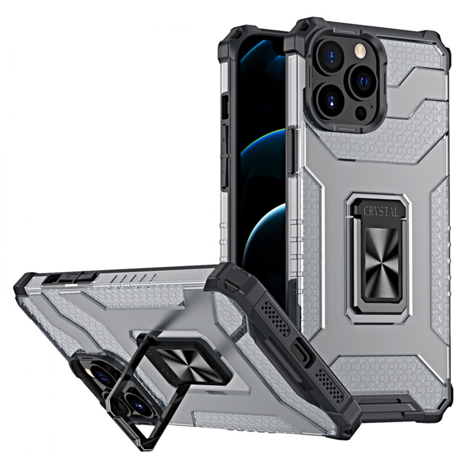 POWERTECH Θήκη Crystal Ring MOB-1700 για iPhone 13 Pro, μαύρη POWERTECH Θήκη Crystal Ring MOB-1700 για iPhone 13 Pro, μαύρη