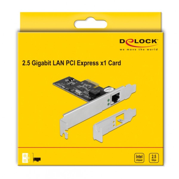 DELOCK κάρτα επέκτασης PCIe σε RJ45 89598, 2.5 Gbps, low profile