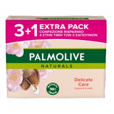 PALMOLIVE σαπούνι Delicate Care, με αμύγδαλο & γάλα, 4x 90g