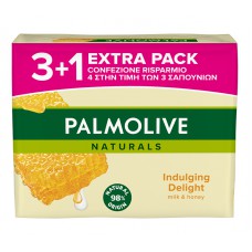 PALMOLIVE σαπούνι Indulging Delight, με γάλα & μέλι, 4x 90g