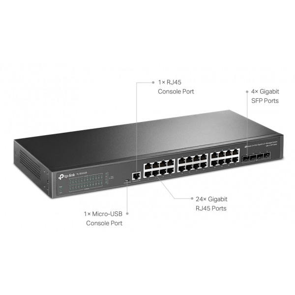 TP-LINK L2+ managed switch TL-SG3428, 24-Port Gigabit, 4x SFP, Ver. 2.0 TP-LINK L2+ managed switch TL-SG3428, 24-Port Gigabit, 4x SFP, Ver. 2.0