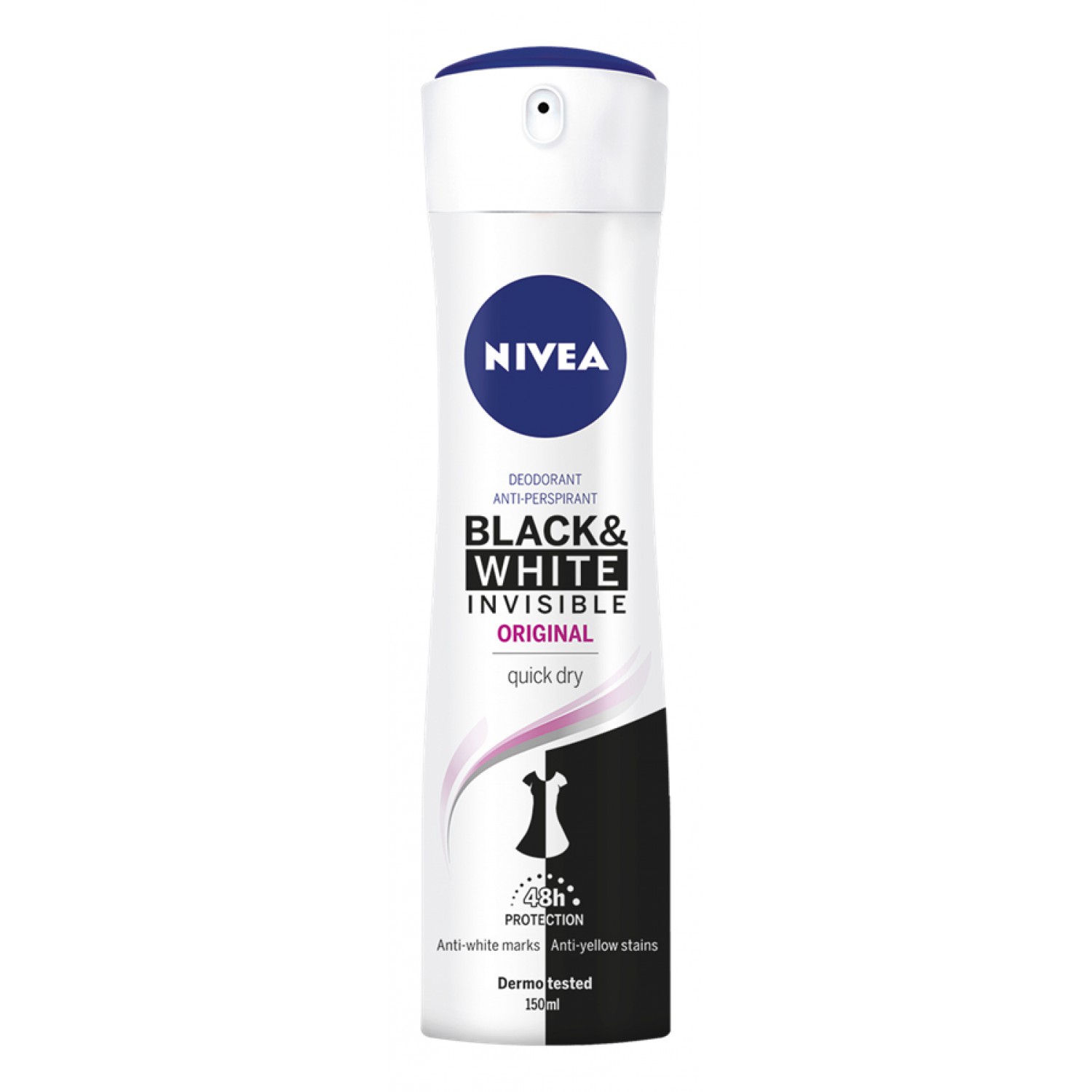 NIVEA αποσμητικό σπρέι Black & White invisible original, 150ml