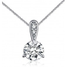 BAMOER κολιέ SCA002-N314 με κυβική ζιρκόνια, ασήμι 925, ασημί