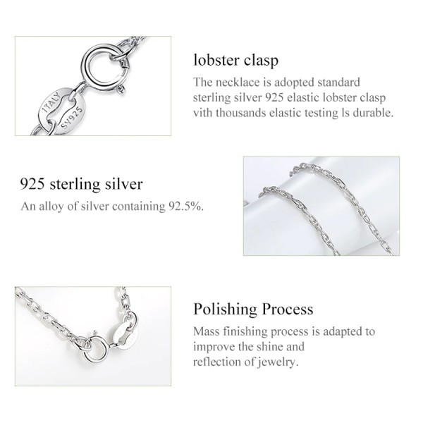 BAMOER κολιέ SCA002-N314 με κυβική ζιρκόνια, ασήμι 925, ασημί