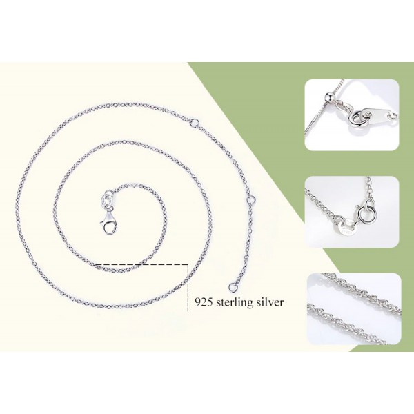 BAMOER κολιέ SCA002-N314 με κυβική ζιρκόνια, ασήμι 925, ασημί