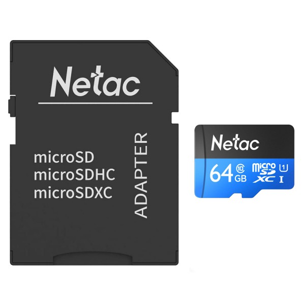 NETAC κάρτα μνήμης MicroSDXC P500 Standard, 64GB, 90MB/s, Class 10 NETAC κάρτα μνήμης MicroSDXC P500 Standard, 64GB, 90MB/s, Class 10