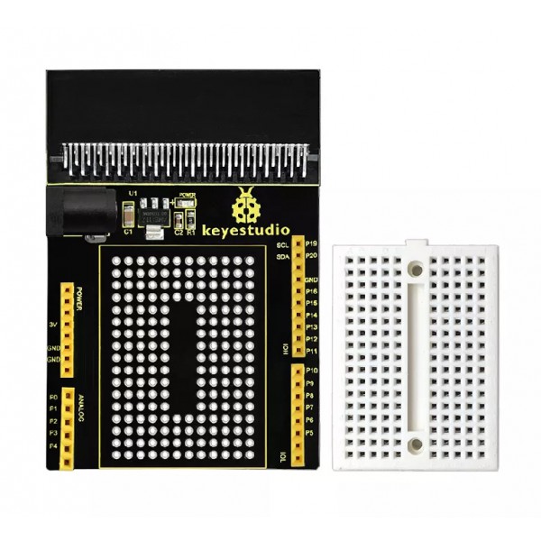 KEYESTUDIO Micro:bit prototyping shield V1 KS0292, με small breadboard KEYESTUDIO Micro:bit prototyping shield V1 KS0292, με small breadboard
