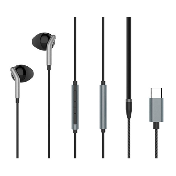 YISON earphones με μικρόφωνο X6, Type-C, 1.2m, μαύρα YISON earphones με μικρόφωνο X6, Type-C, 1.2m, μαύρα