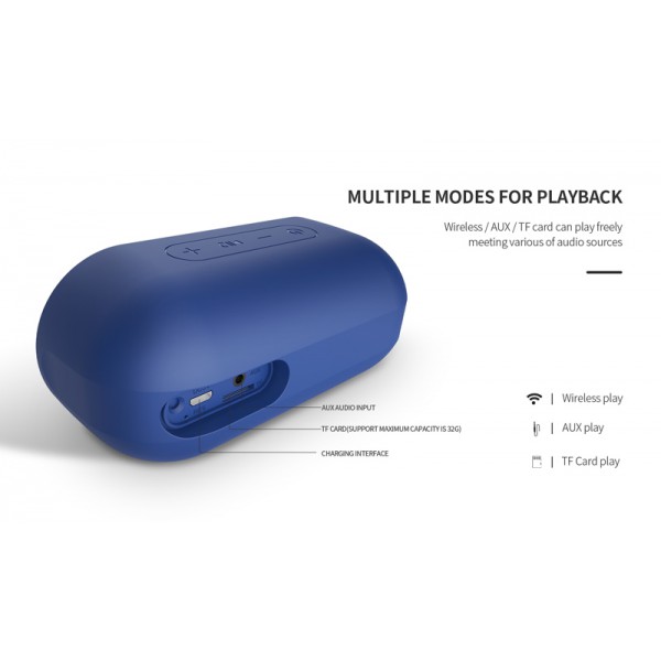 CELEBRAT φορητό ηχείο SP-2, 5W, IPX7, Bluetooth 5.0, 1200mAh, μπλε CELEBRAT φορητό ηχείο SP-2, 5W, IPX7, Bluetooth 5.0, 1200mAh, μπλε