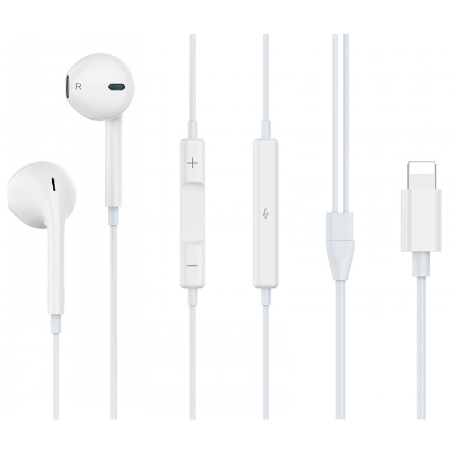 CELEBRAT earphones με μικρόφωνο G17, Lightning, 1.2m, λευκά