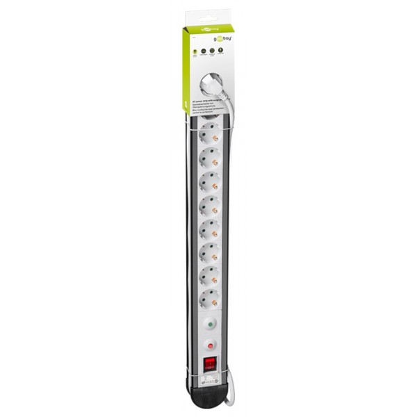 GOOBAY πολύπριζο 51318, 10x schuko, 16A, 1.4m, μαύρο