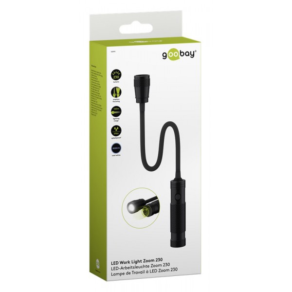 GOOBAY φακός εργασίας LED Zoom 58390 μαγνητική βάση, 230lm, IPX4, μαύρος