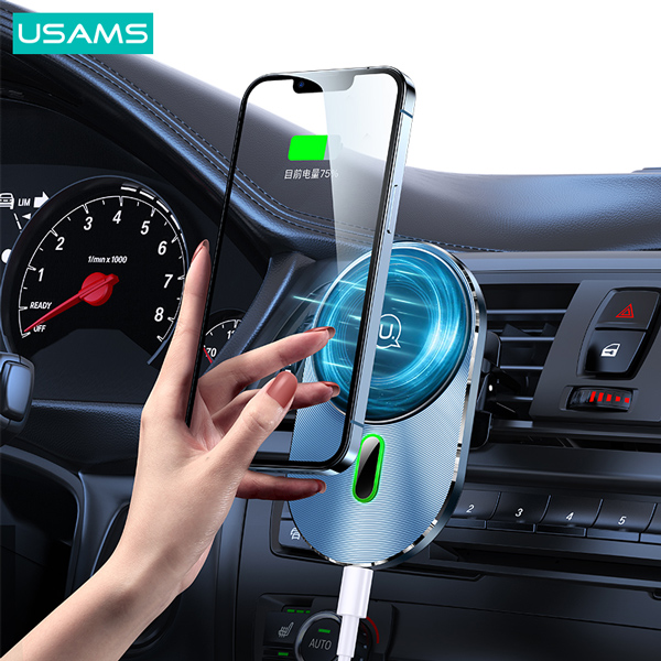 USAMS ασύρματος φορτιστής & βάση αυτοκινήτου US-CD170, 15W, γκρι USAMS ασύρματος φορτιστής & βάση αυτοκινήτου US-CD170, 15W, γκρι