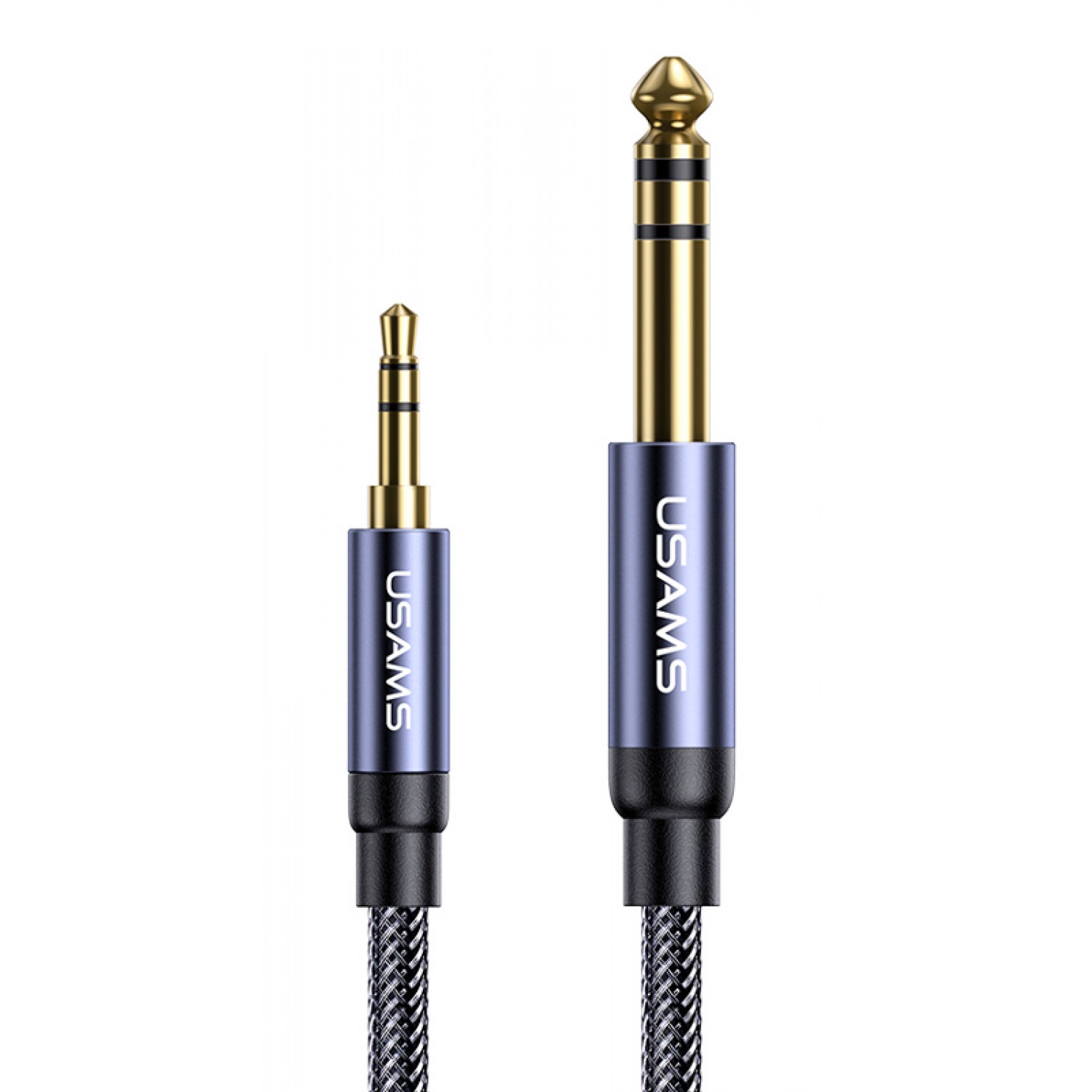 USAMS καλώδιο 3.5mm σε 6.35mm US-SJ539, gold-plated, 1.2m, μπλε USAMS καλώδιο 3.5mm σε 6.35mm US-SJ539, gold-plated, 1.2m, μπλε