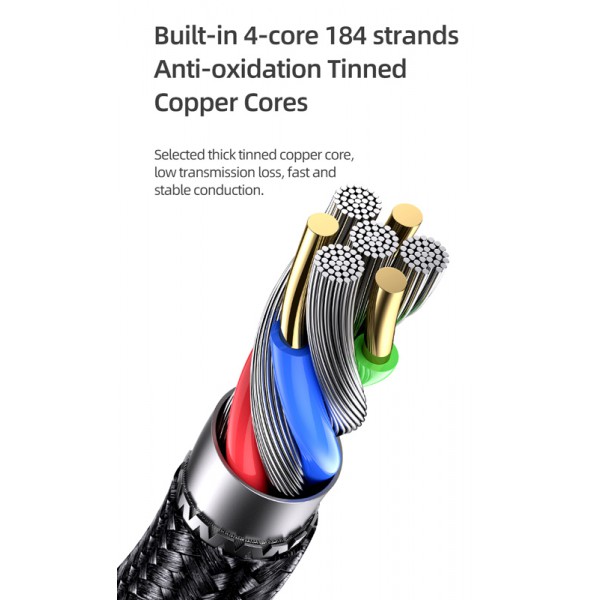 USAMS καλώδιο USB Type-C σε USB US-SJ536, 6A, 1.2m, μαύρο