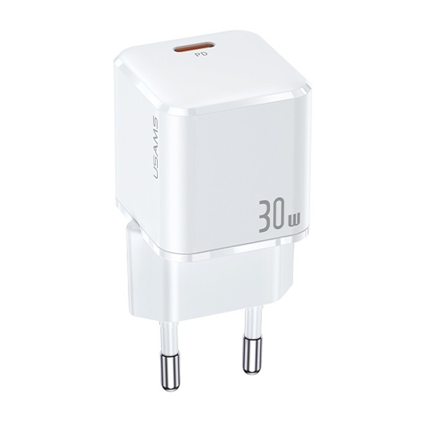 USAMS φορτιστής τοίχου US-CC148, USB-C, Super Si, PD 30W, λευκός