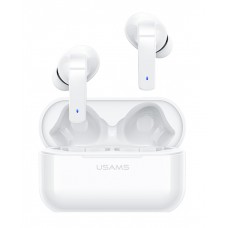 USAMS earphones με θήκη φόρτισης LY06, True Wireless, ANC, λευκά