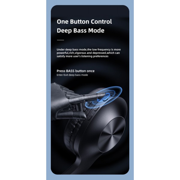 USAMS headphones YX05, wireless & wired, BT 5.0, μπαταρία 1200mAh, μαύρα USAMS headphones YX05, wireless & wired, BT 5.0, μπαταρία 1200mAh, μαύρα