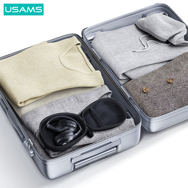 USAMS headphones YX05, wireless & wired, BT 5.0, μπαταρία 1200mAh, μαύρα USAMS headphones YX05, wireless & wired, BT 5.0, μπαταρία 1200mAh, μαύρα