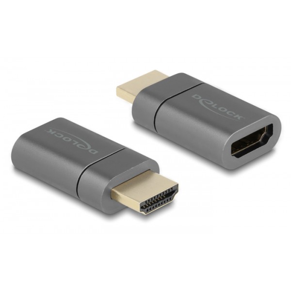 DELOCK αντάπτορας HDMI αρσενικό σε θηλυκό 66684, μαγνητικός, 8K, γκρι
