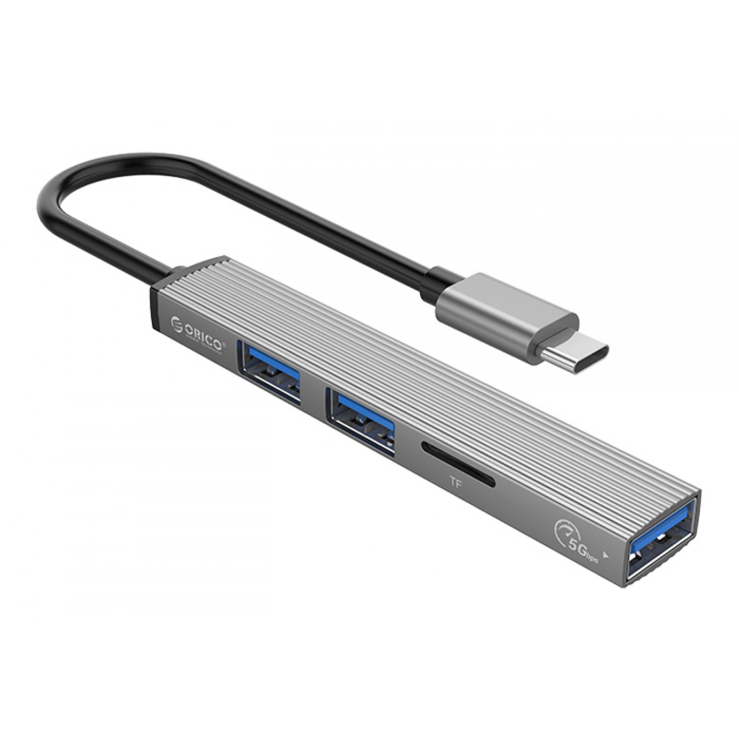 ORICO USB hub AH-12F με card reader, 4 θυρών, 5Gbps, USB-C σύνδεση, γκρι ORICO USB hub AH-12F με card reader, 4 θυρών, 5Gbps, USB-C σύνδεση, γκρι