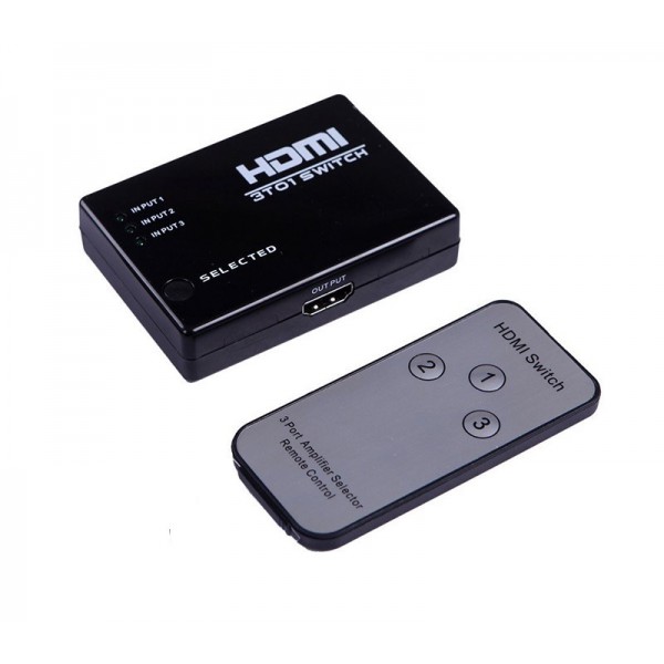POWERTECH HDMI Amplifier Switch 3 in 1, 4K x 2K HDMI 1.4, Remote Control POWERTECH HDMI Amplifier Switch 3 in 1, 4K x 2K HDMI 1.4, Remote Control