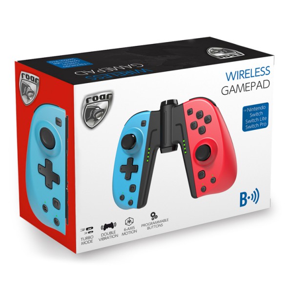 ROAR ασύρματο JoyCon gamepad RR-0015 για Nintendo Switch, μπλε & κόκκινο ROAR ασύρματο JoyCon gamepad RR-0015 για Nintendo Switch, μπλε & κόκκινο