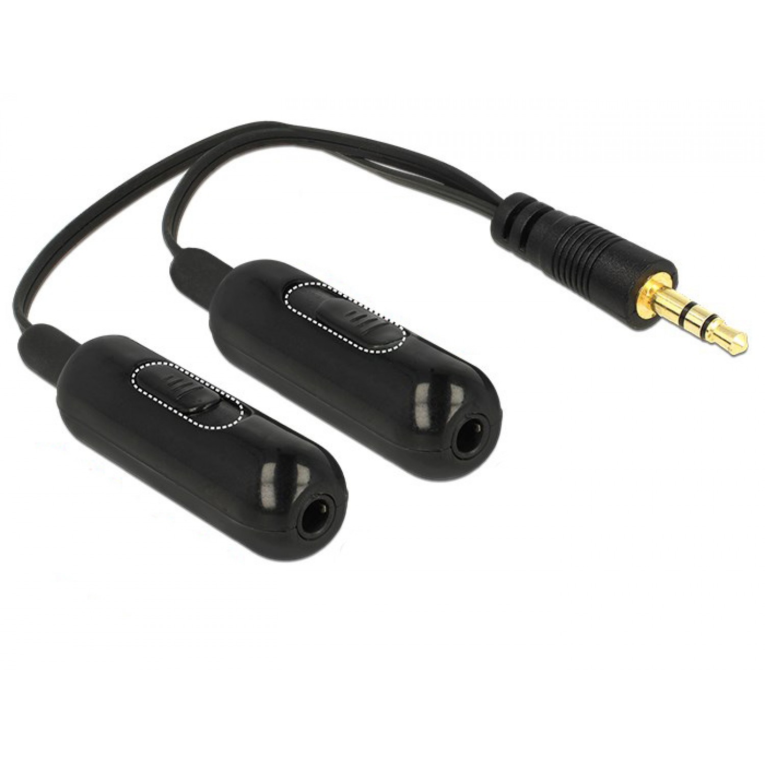 DELOCK Splitter από jack 3.5mm (M) σε 2x jack 3.5mm (F), Volume Control DELOCK Splitter από jack 3.5mm (M) σε 2x jack 3.5mm (F), Volume Control
