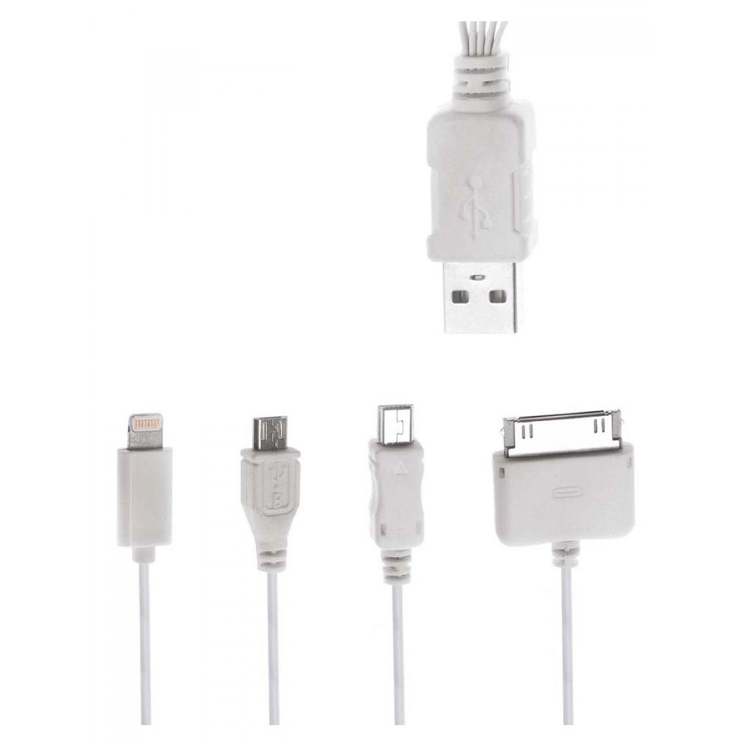 POWERTECH καλώδιο USB 4 in 1 PT-214, 1m, λευκό POWERTECH καλώδιο USB 4 in 1 PT-214, 1m, λευκό