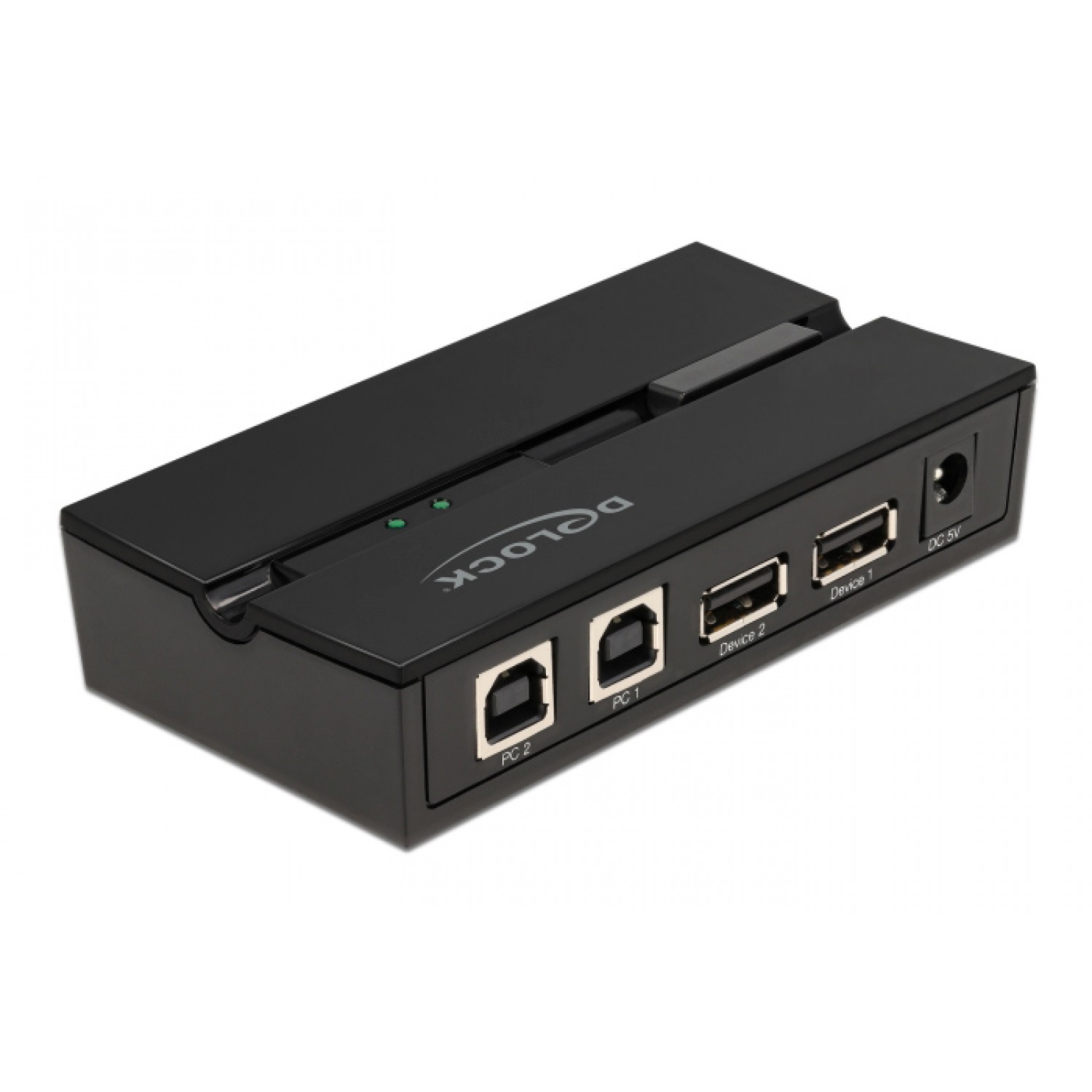 DELOCK USB 2.0 switch 11492, 2x USB Type B σε 2x USB, με μαγνήτη, μαύρο