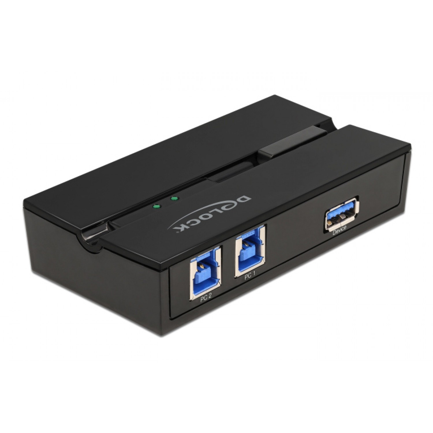 DELOCK USB 3.0 switch 11495, 2x USB Type B σε USB, με μαγνήτη, μαύρο
