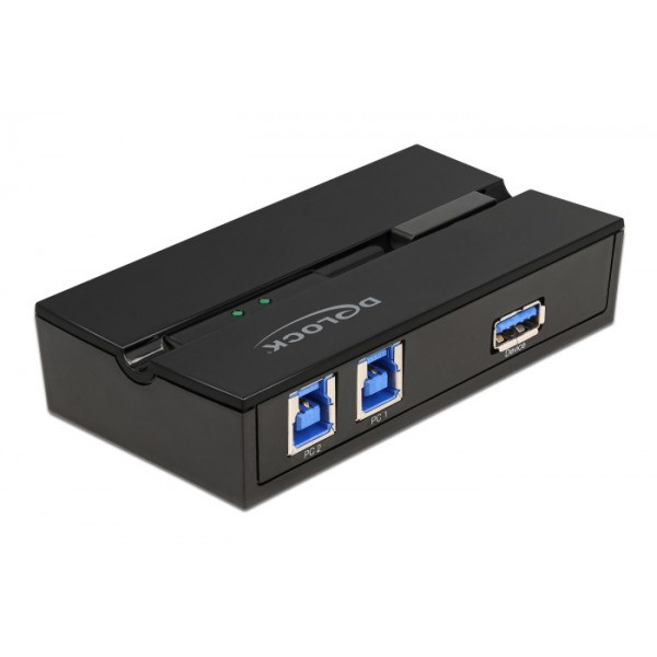 DELOCK USB 3.0 switch 11495, 2x USB Type B σε USB, με μαγνήτη, μαύρο