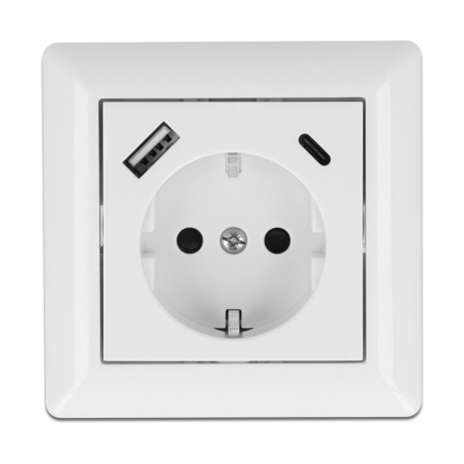 DELOCK πρίζα τοίχου 11489 με θύρες φόρτισης USB & USB Type-C 3.4A, λευκή DELOCK πρίζα τοίχου 11489 με θύρες φόρτισης USB & USB Type-C 3.4A, λευκή