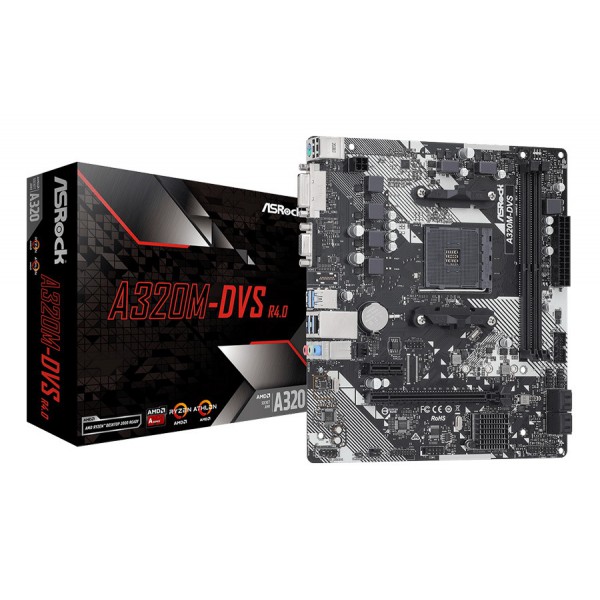 ASROCK μητρική A320M-DVS R4.0, 2x DDR4, AM4, USB 3.1, mATX ASROCK μητρική A320M-DVS R4.0, 2x DDR4, AM4, USB 3.1, mATX