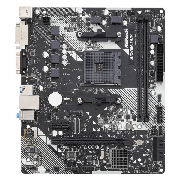 ASROCK μητρική A320M-DVS R4.0, 2x DDR4, AM4, USB 3.1, mATX ASROCK μητρική A320M-DVS R4.0, 2x DDR4, AM4, USB 3.1, mATX