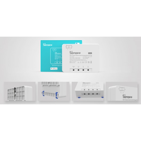 SONOFF smart διακόπτης παρακολούθησης ισχύος POWR3, WiFi, 25A, λευκός SONOFF smart διακόπτης παρακολούθησης ισχύος POWR3, WiFi, 25A, λευκός