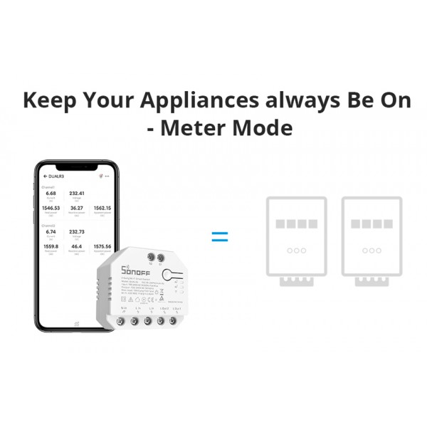 SONOFF smart διακόπτης DUALR3, 2-Gang, WiFi, 15A, λευκός SONOFF smart διακόπτης DUALR3, 2-Gang, WiFi, 15A, λευκός