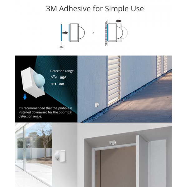 SONOFF smart αισθητήρας κίνησης PIR3-RF, 433MHz, 8m 100° SONOFF smart αισθητήρας κίνησης PIR3-RF, 433MHz, 8m 100°