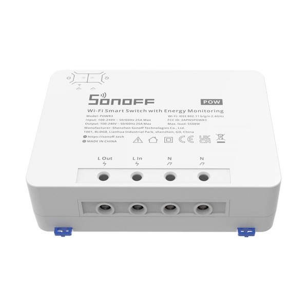 SONOFF smart διακόπτης παρακολούθησης ισχύος POWR3, WiFi, 25A, λευκός SONOFF smart διακόπτης παρακολούθησης ισχύος POWR3, WiFi, 25A, λευκός