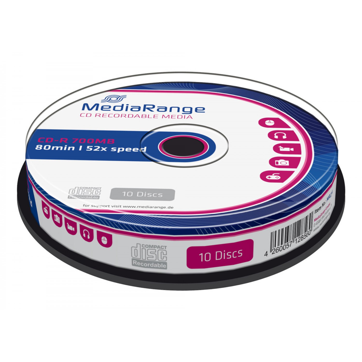 MEDIARANGE CD-R 52x 700MB/80min, cake box, 10τμχ MEDIARANGE CD-R 52x 700MB/80min, cake box, 10τμχ