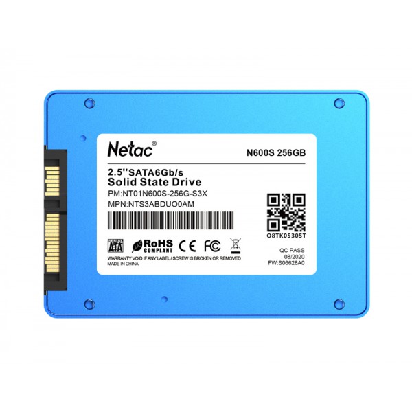 NETAC SSD N600S 256GB, 2.5", SATA III, 560-520MB/s, 3D NAND NETAC SSD N600S 256GB, 2.5", SATA III, 560-520MB/s, 3D NAND