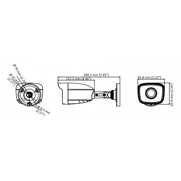 HIKVISION HIWATCH υβριδική κάμερα HWT-B120-P, 2.8mm, 2MP, IP66, IR 20m