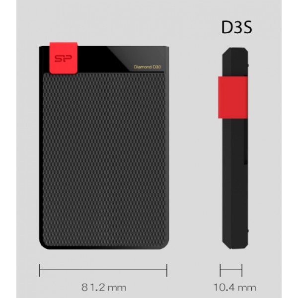 SILICON POWER Εξωτερικός HDD 1TB Diamond D30 D3S, USB 3.1, Black SILICON POWER Εξωτερικός HDD 1TB Diamond D30 D3S, USB 3.1, Black