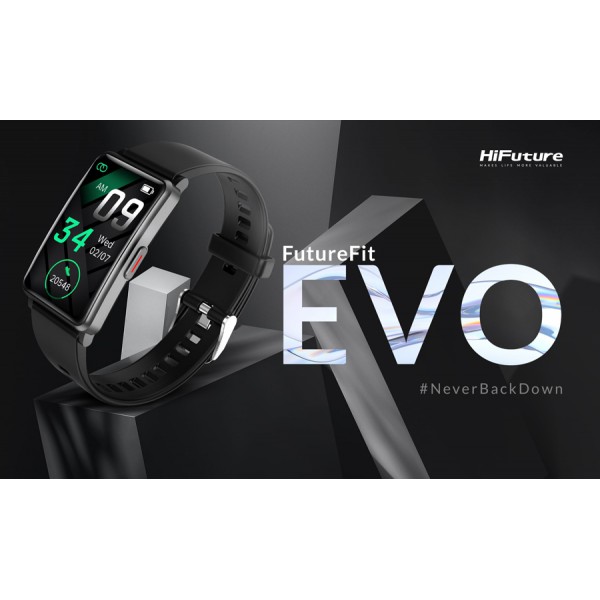 HIFUTURE smartwatch FutureFit EVO, 1.57", IP68, heart rate, μαύρο