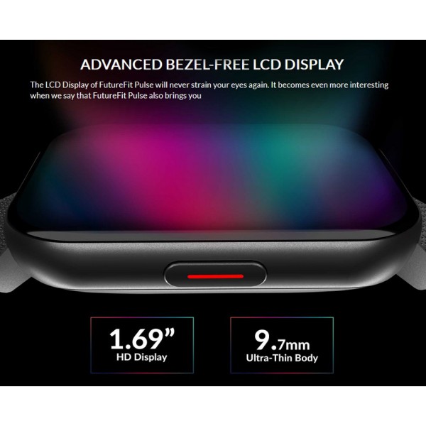 HIFUTURE smartwatch FutureFit Pulse, 1.69", IP68, heart rate, μαύρο